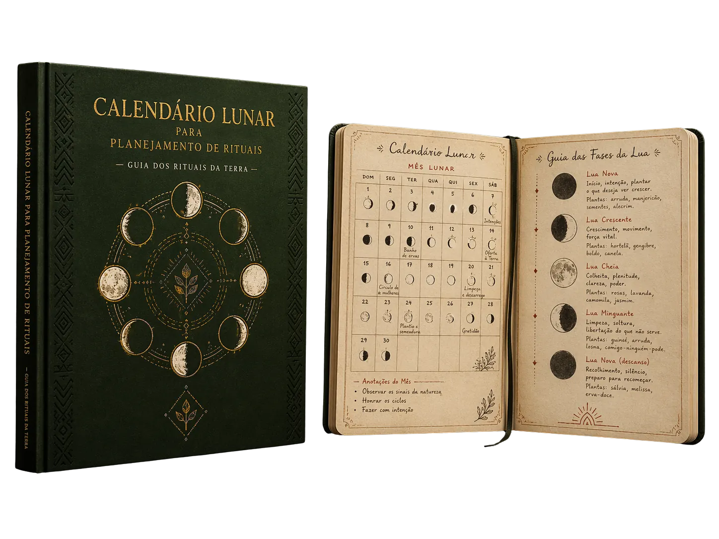 Mockup Calendário Lunar para Planejamento de Rituais